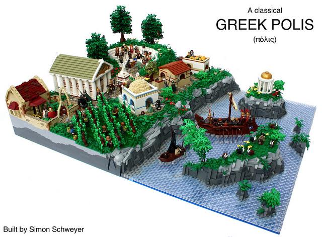 polis greca ricreata con i LEGO