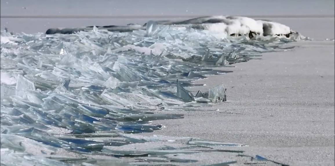 il video ipnotico di un lago ghiacciato