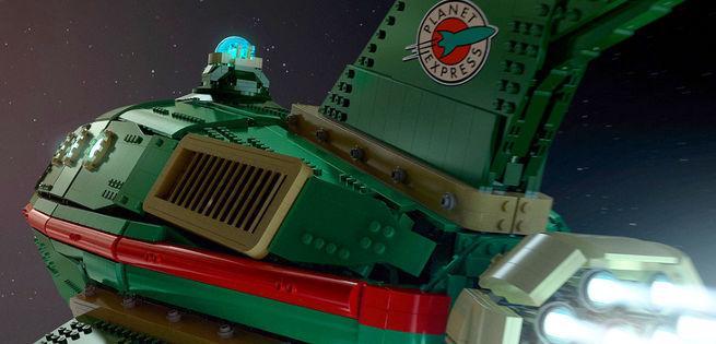 replica in LEGO dell'astronave di Futurama