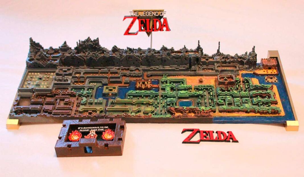 mappa di The Legend of Zelda stampata in 3D