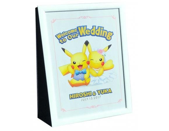 pikachu wedding welcome board