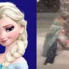 uomo vestito da Elsa di Frozen