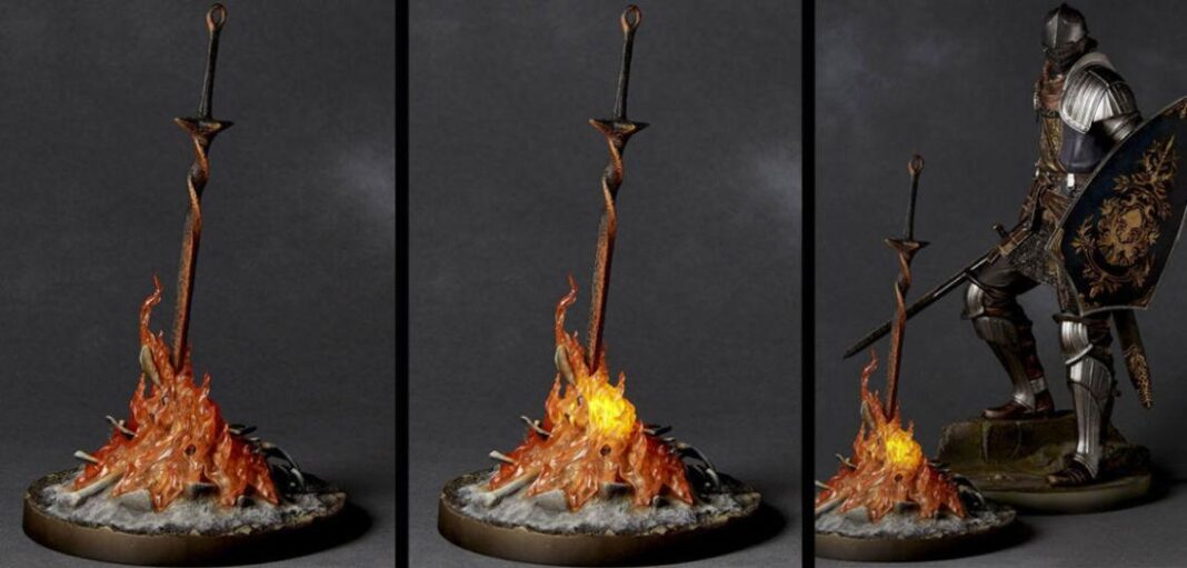 statua di Dark Souls falò