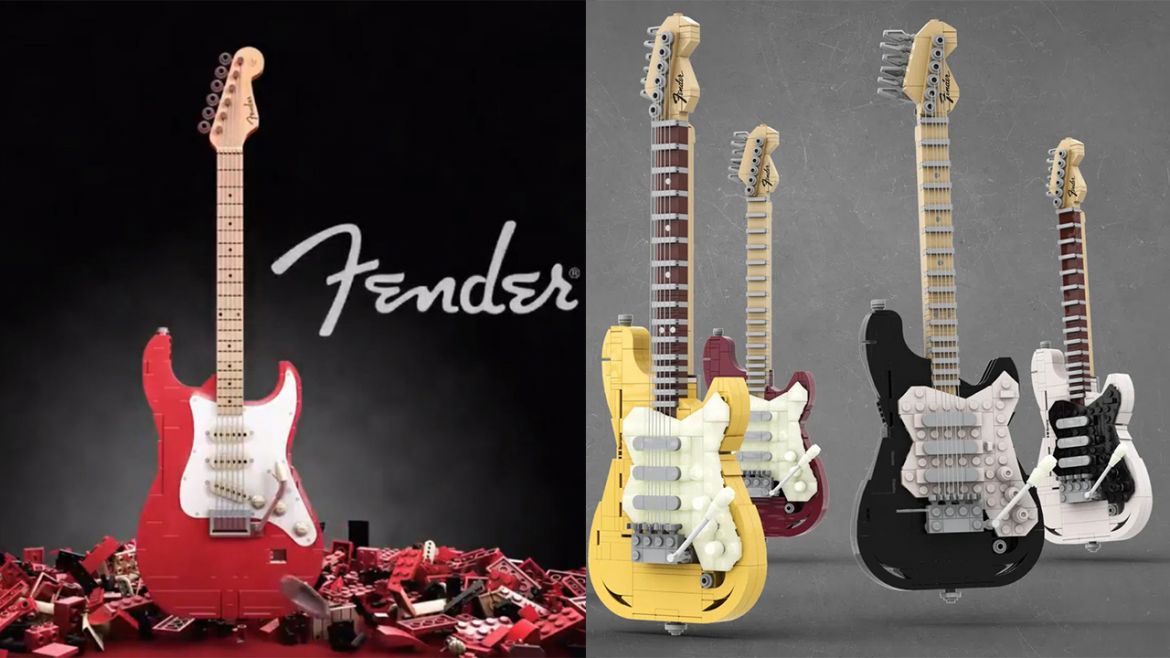 fender stratocaster lego mega construx