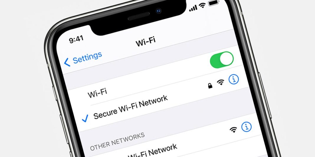 iphone wi fi settings rete