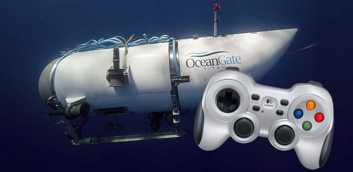 sottomarino Titanic controllato da gamepad logitech