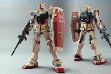 EG RX 78 2 Gundam Vintage Color Gunpla legno riciclato